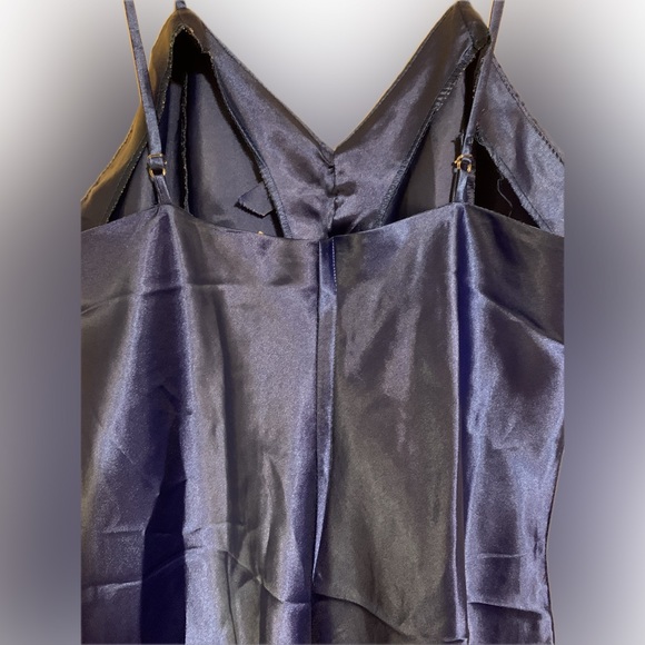 Royal Blue women’s sz Small Vintage Mini Slip Dress Victoria’s Secret Gold label - Picture 3 of 7